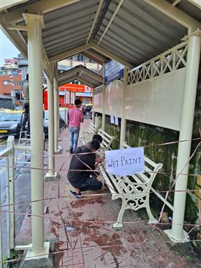 Renovation of bus shed at police bazaar