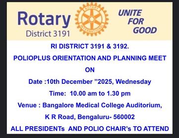 Rotary HSR Supports District 3191 in Pulse Polio