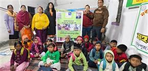Distribution of food packets to students