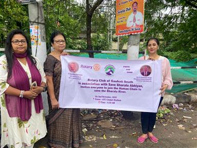Human Chain Programme for Bharalu River Conservati