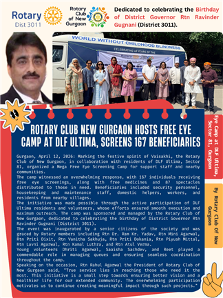 Eye Camp at DLF Ultima, Screens 167 Beneficiary