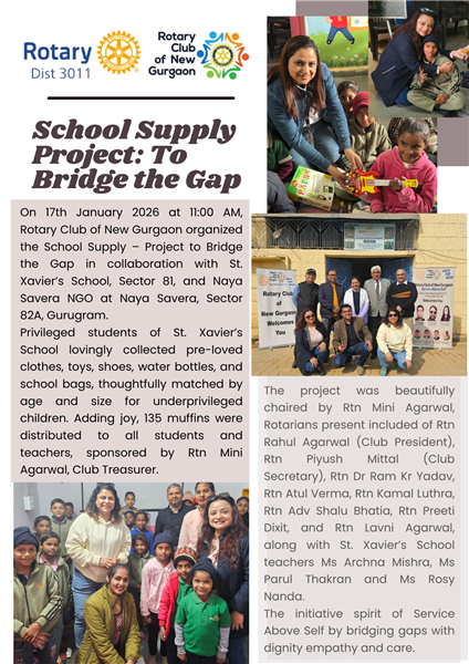 School Supply at Naya Savera: To Bridge the Gap