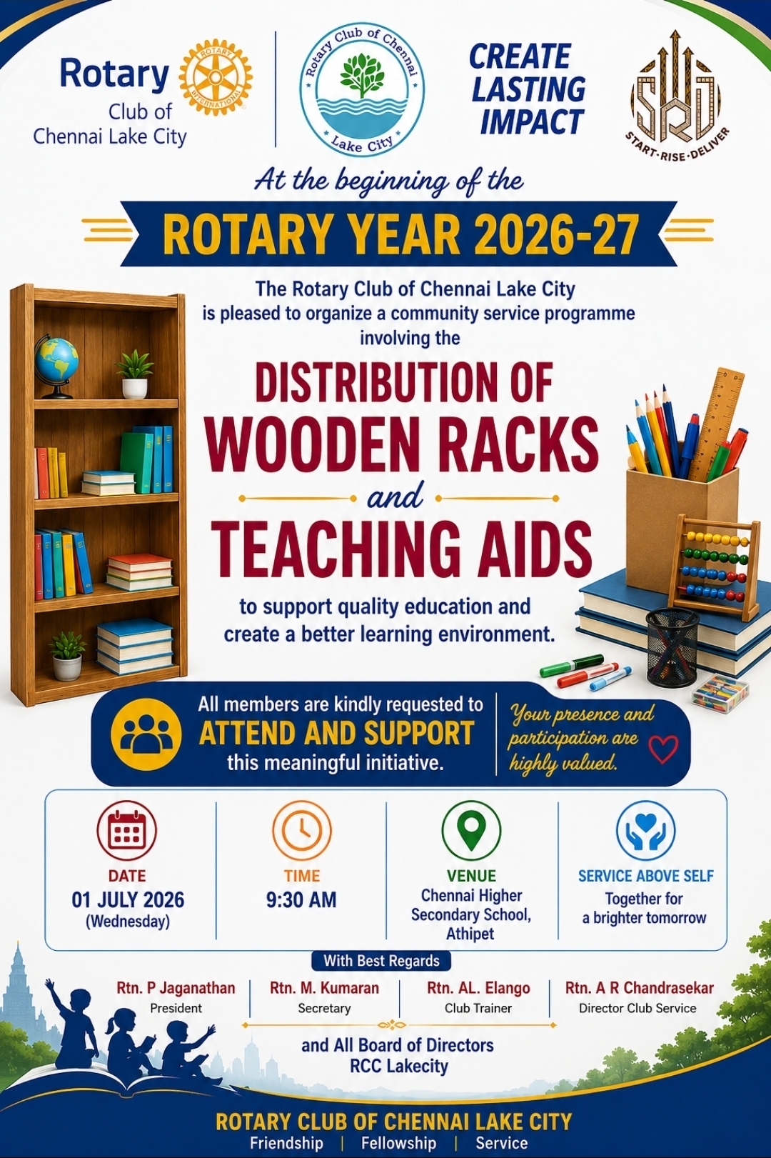 Sponsoring Wooden Racks and Teaching Aids to Govt School