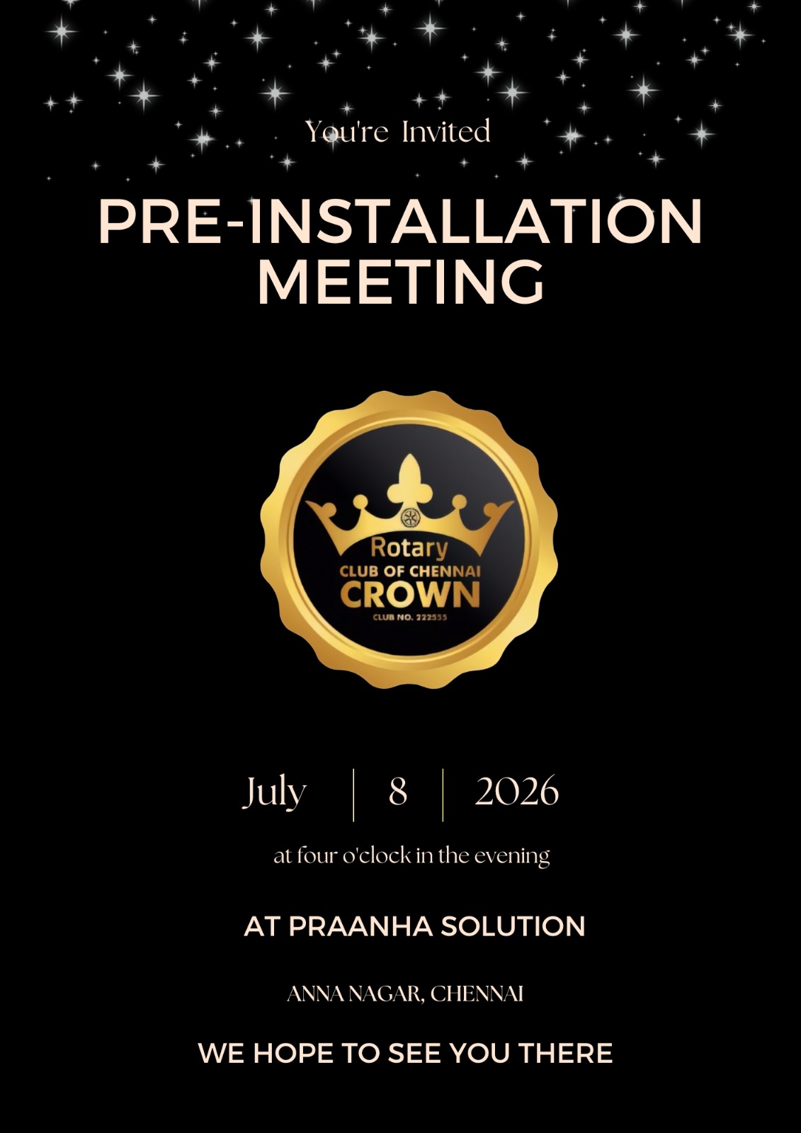 PRE-INSTALLATION MEET