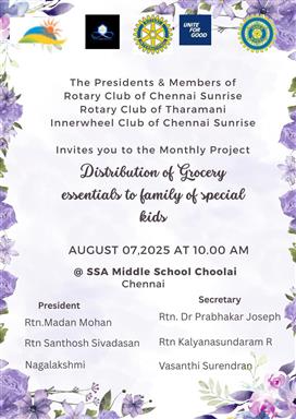 Distribution of Grocery to Special Kids Family