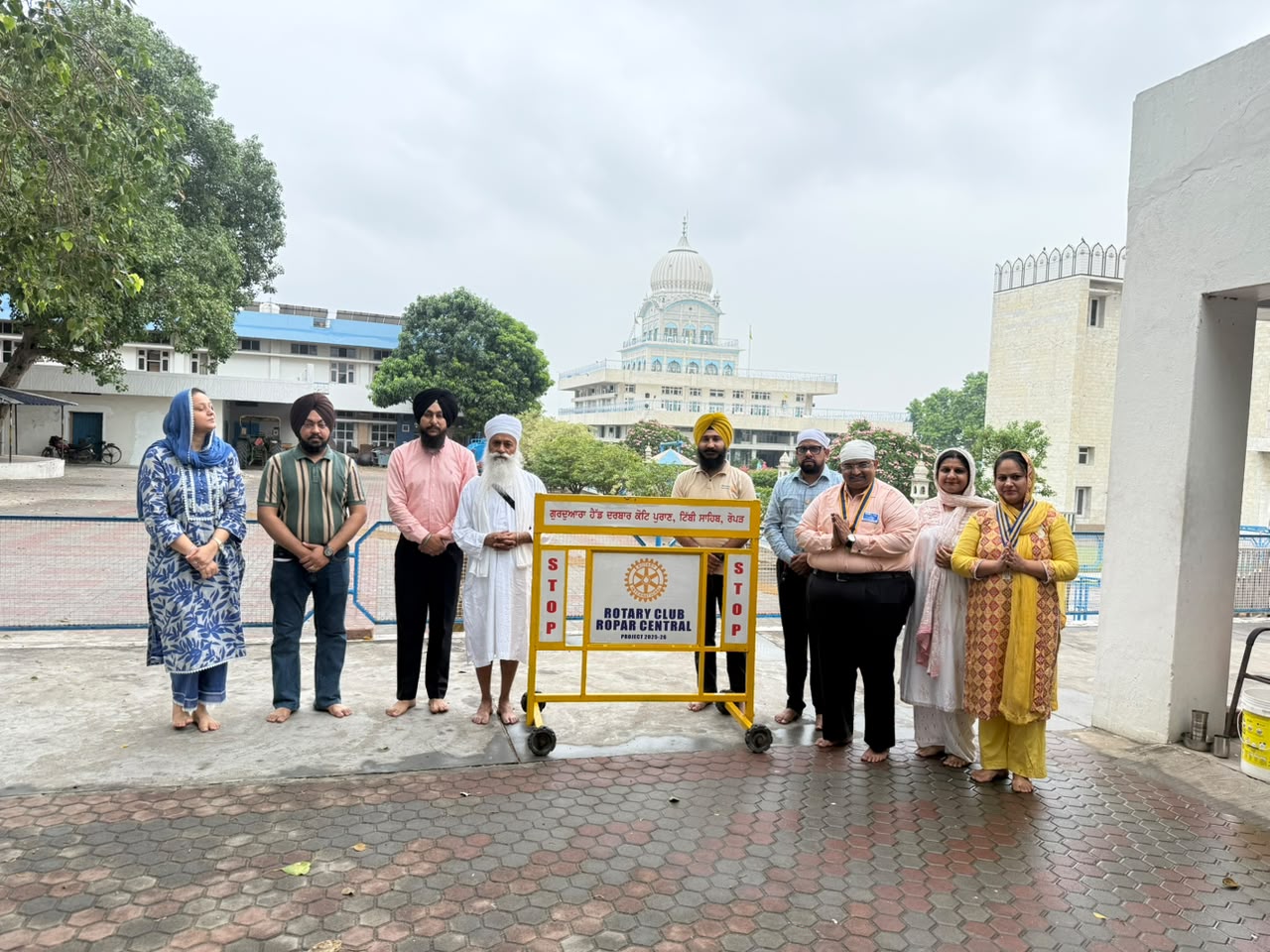 Donates Road Barricades to Gurdwara Sri Tibbi Sahi