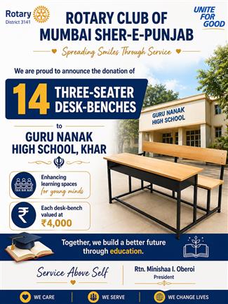 Donation of Desk-Benches to Guru Nanak School-Khar