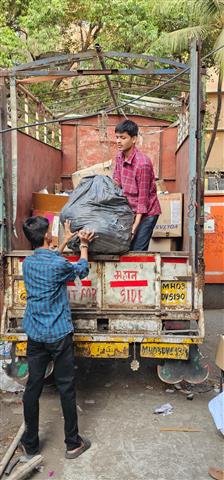 Donation of clothes, shoes to Aahar Sadan Sanstha