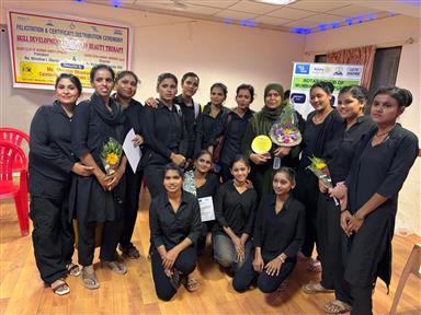 Felicitation on completing Basic Beautician Course
