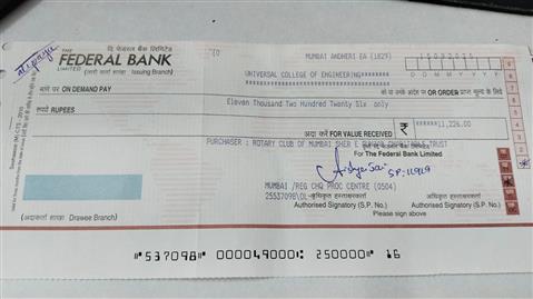Paid college fees for student of Angel Xpress