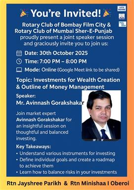 Online session on Investments for wealth creation