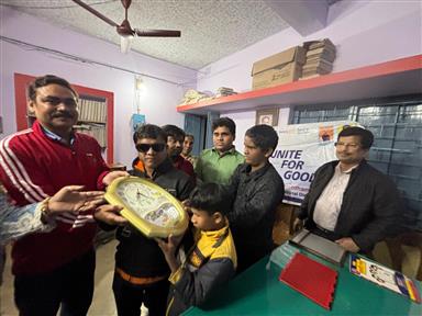 Free Teaching to Blind Students & Clock Donation