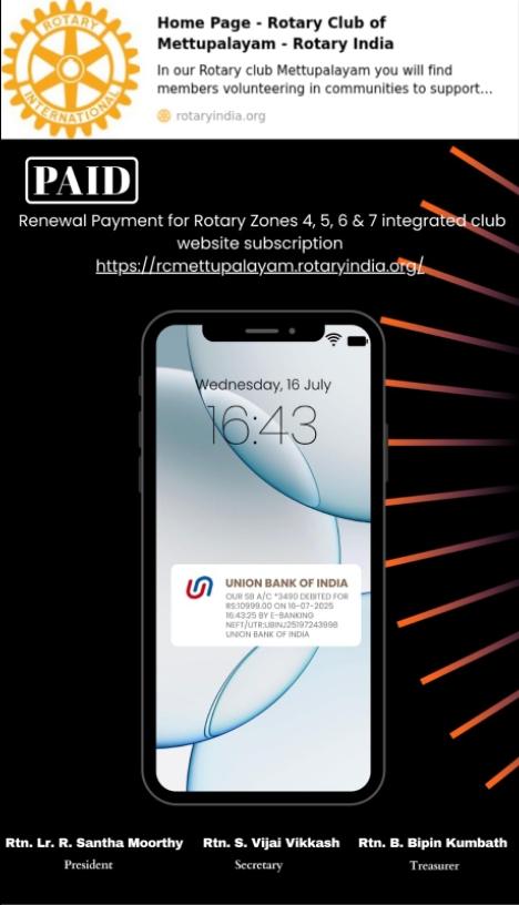 Club Website Renewal Fees Paid