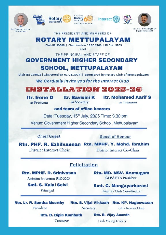 Installation Ceremony of Interact Club Govt School