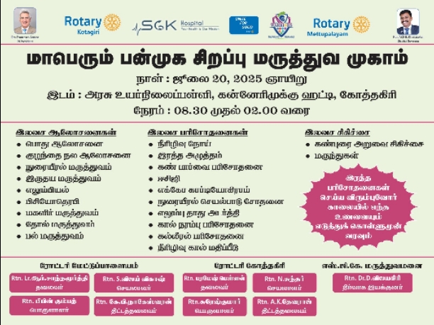 Mega Multi-Speciality Medical Camp Kotagiri