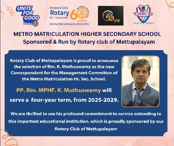 Congrats New Correspondent Rtn.Muthusamy