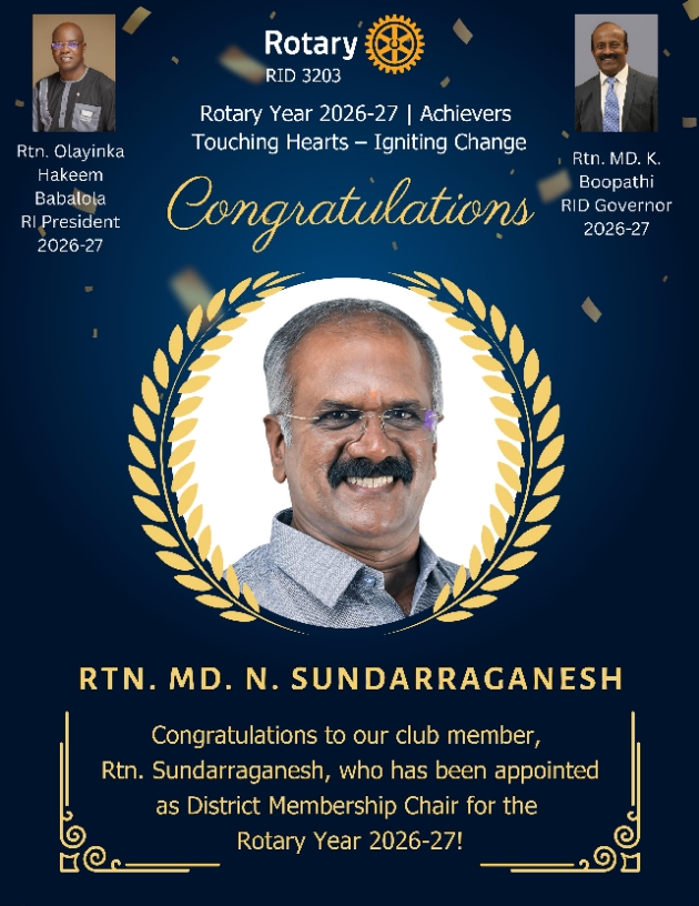 District Membership Chair Rtn.Sundarraganesh