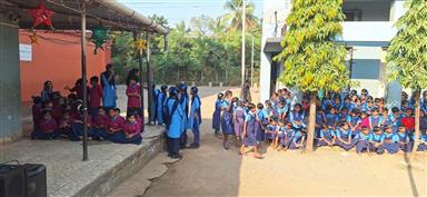 Blankets distribution at girls school