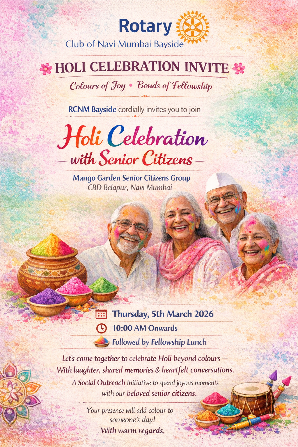Holi celebrations with Senior citizens