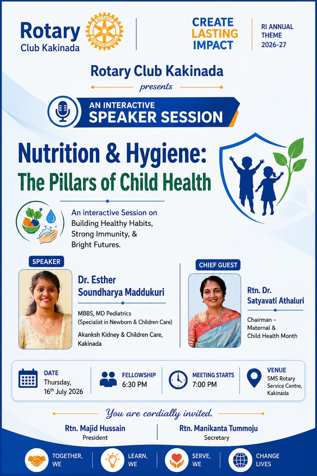 Speaker Meeting - Nutrition & Hygiene in Children